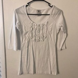 Clean, white ruffle shirt