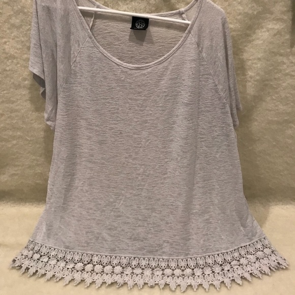 bobeau Tops - BOBEAU crochet short sleeves top