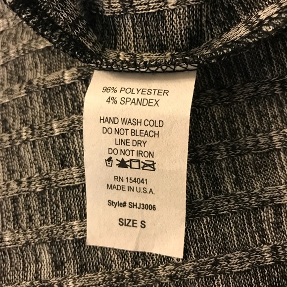 Gray Ribbed Open Front Drape Cardigan - Picture 7 of 7