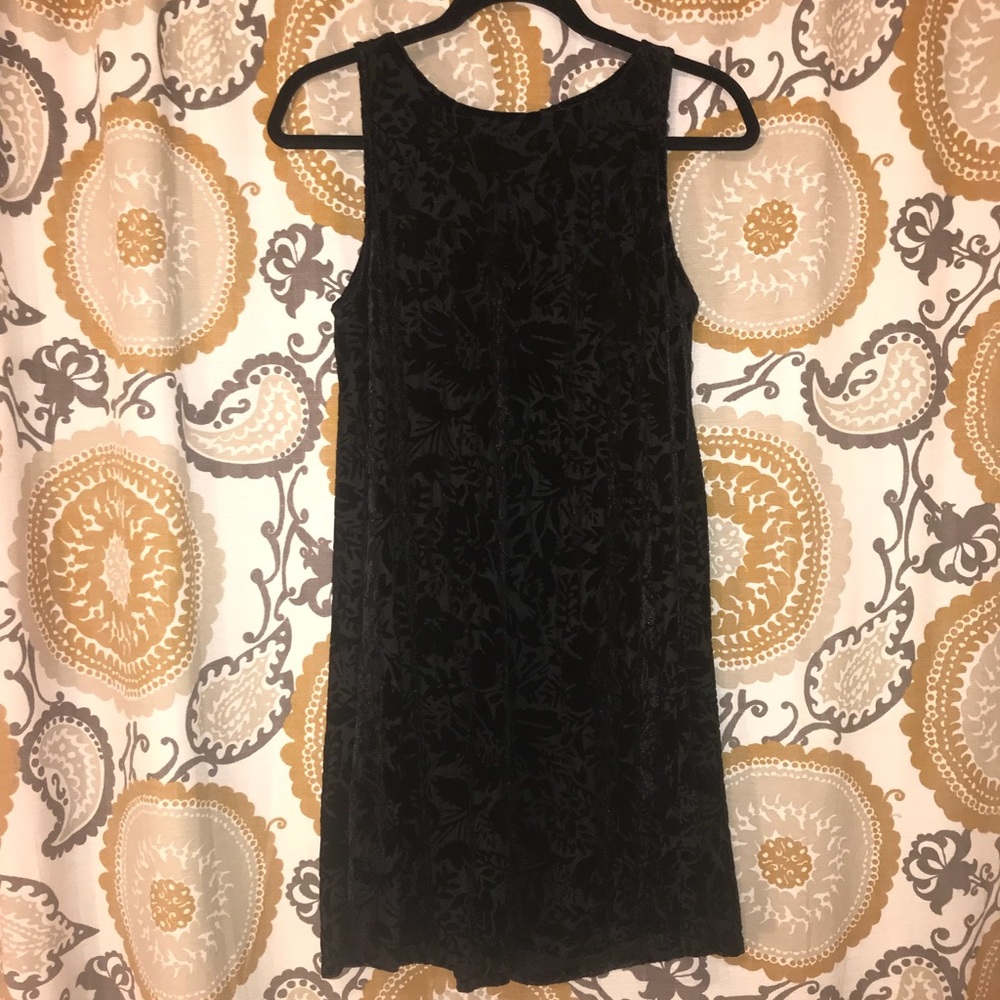 Black velvet cocktail dress