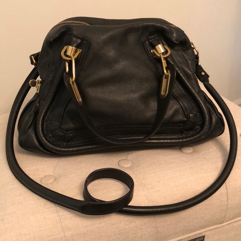 Chloe Black Paraty Medium Satchel Bag AUTHENTIC