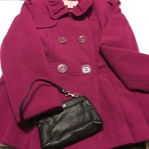 🎁NWOT Ravishing Raspberry Dbl Breasted Pea Coat