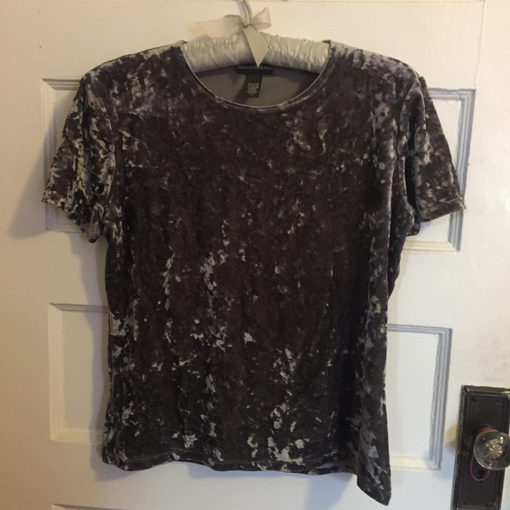 Banana Republic Silver Crushed Velvet Blouse