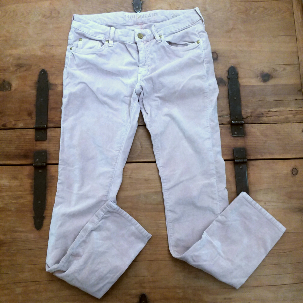 MiH Ballet Pink Womens Mid Rise Slim Leg Jeans