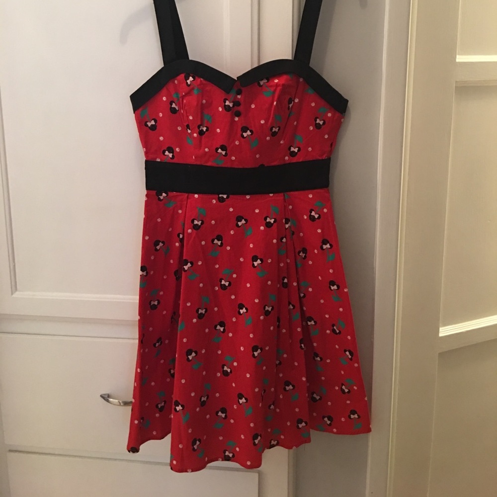 Disney Minnie Mouse Cherry Print Pinup Dress