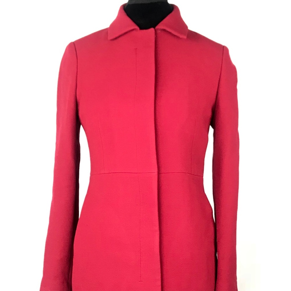 J. Crew Crimson Hidden-button Wool Overcoat SZ 6