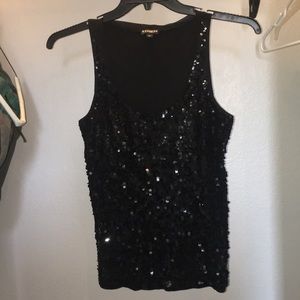 Black sequin tank top