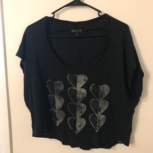 VANS black hearts crop top