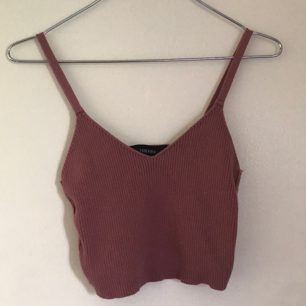 Blush Ribbed Crop Top size small