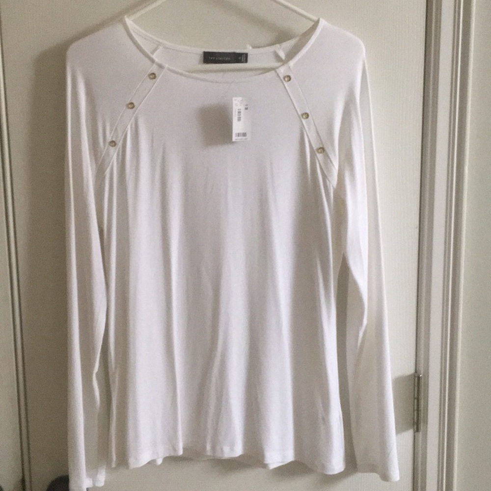 NWT The Limited White shirt with gold buttons