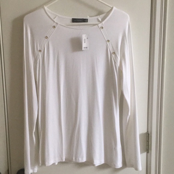 NWT The Limited White shirt with gold buttons - Picture 1 of 3