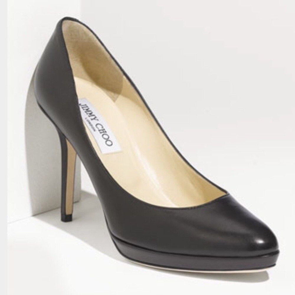 Jimmy Chop Aimee Black Leather Italy Pumps 37