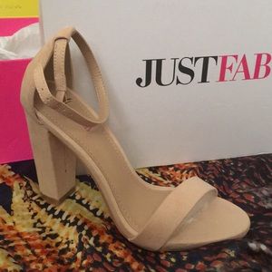 Nude heeled sandals. Brand new. Never worn.