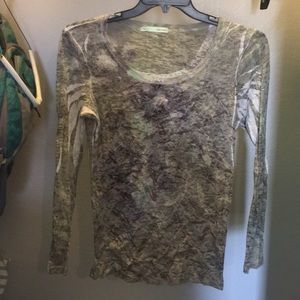 Long sleeve burn out top