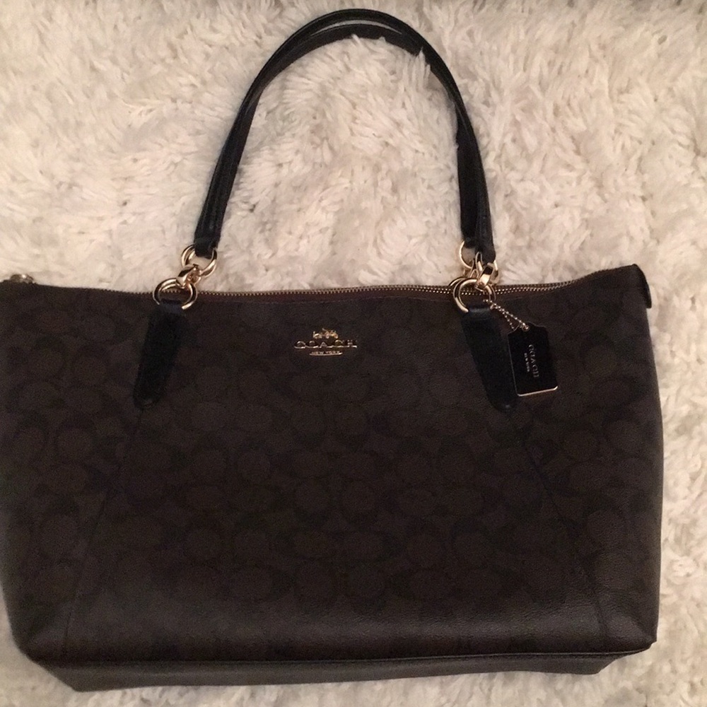 Coach Signature Ava Tote Brown/Black