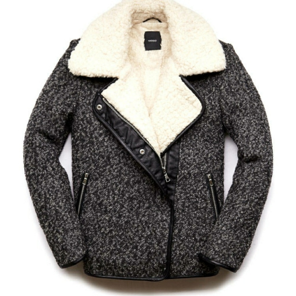 2480: NEW Russian Wool Sherpa Champagne Wintercoat