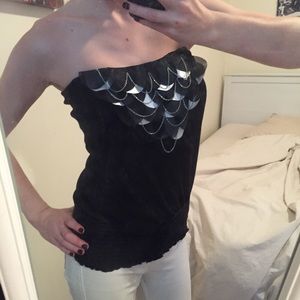 Strapless top with petal like design