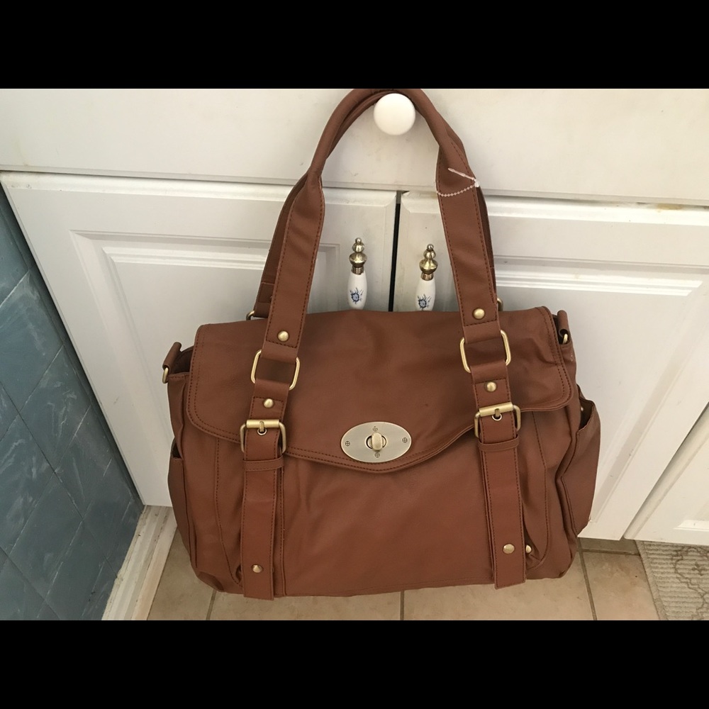 Large purse brown leather