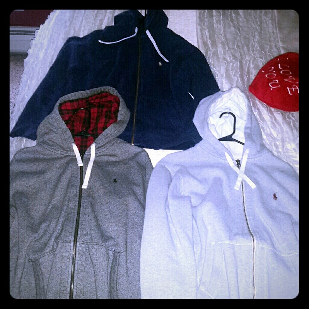 3 Large mens Polo Ralph Lauren hoodies