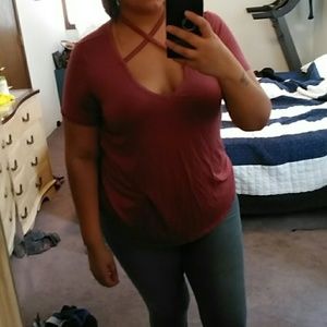 Ladies mauve top! Size large!