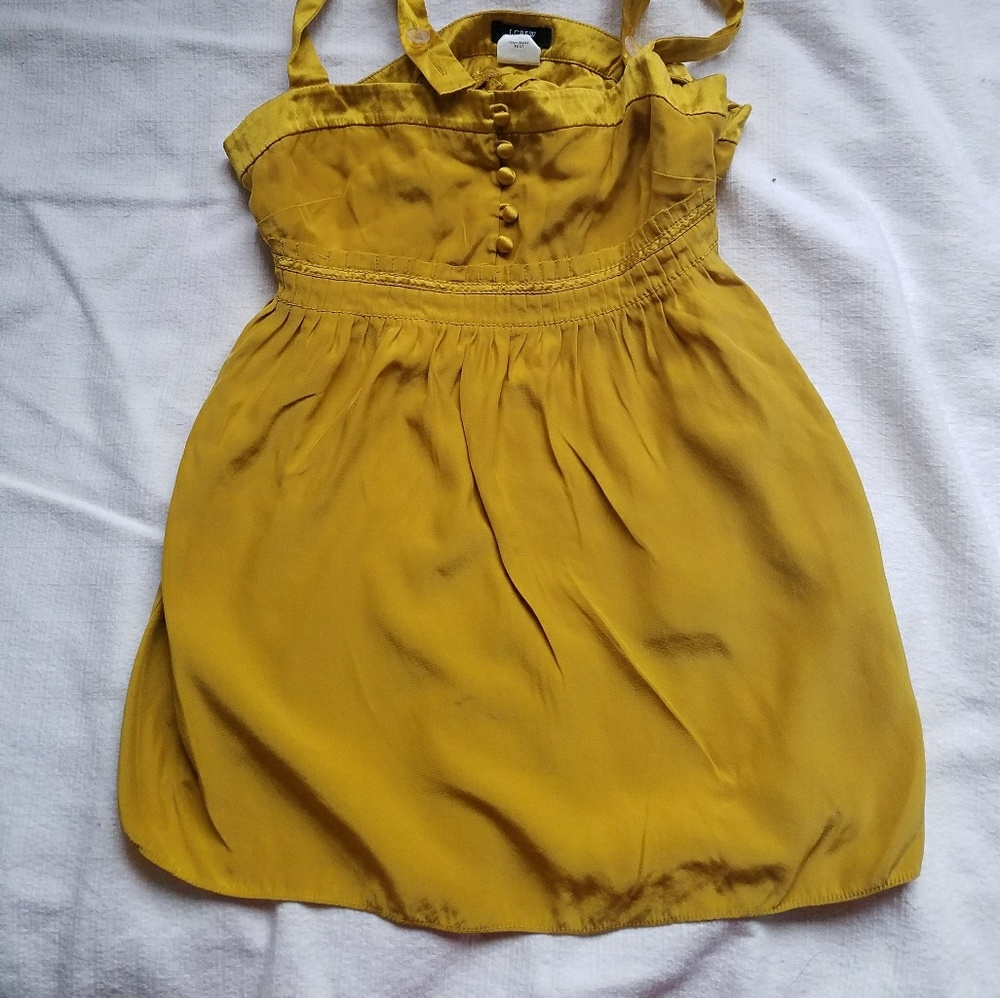 J Crew mustard silk top