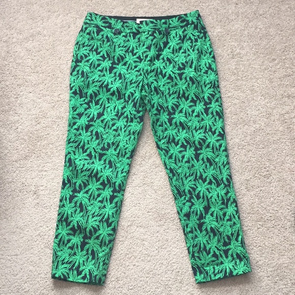 Banana Republic Pants - Banana republic green palm tree Martin pants sz 10