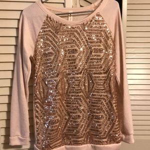 Perfect condition Vanilla Bay pink sequin soft top
