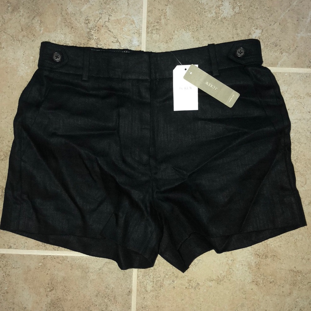 J. Crew Garden Short in Linen - BLACK