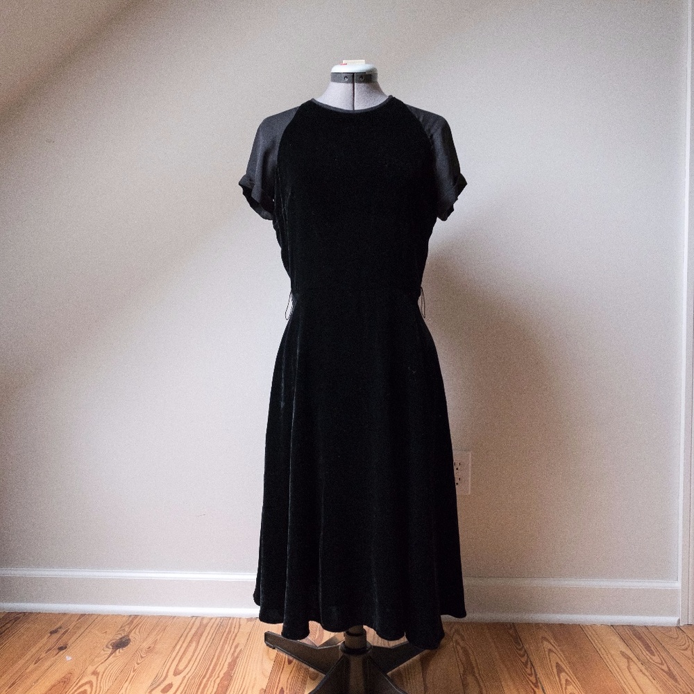 black velvet midi cocktail dress