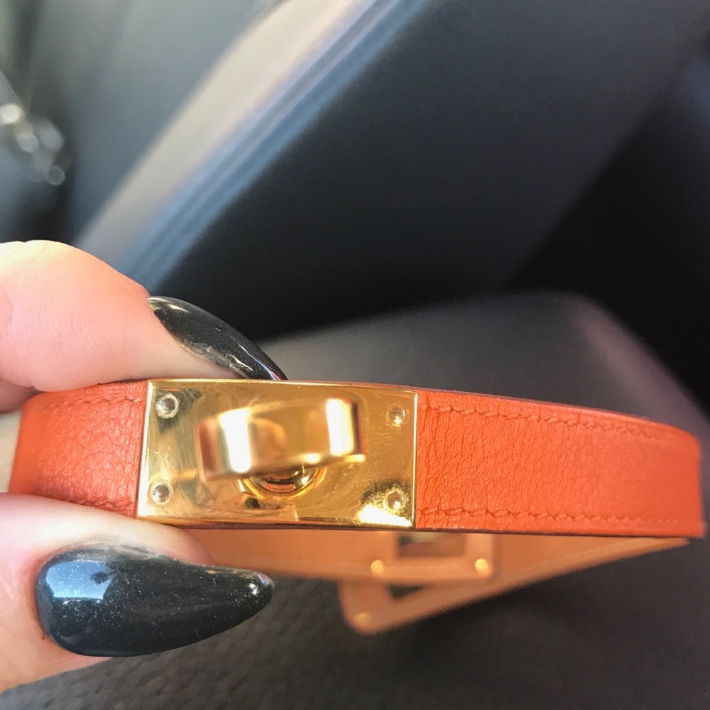Authentic Hermes Kelly bracelet sz x small orange - Picture 2 of 8