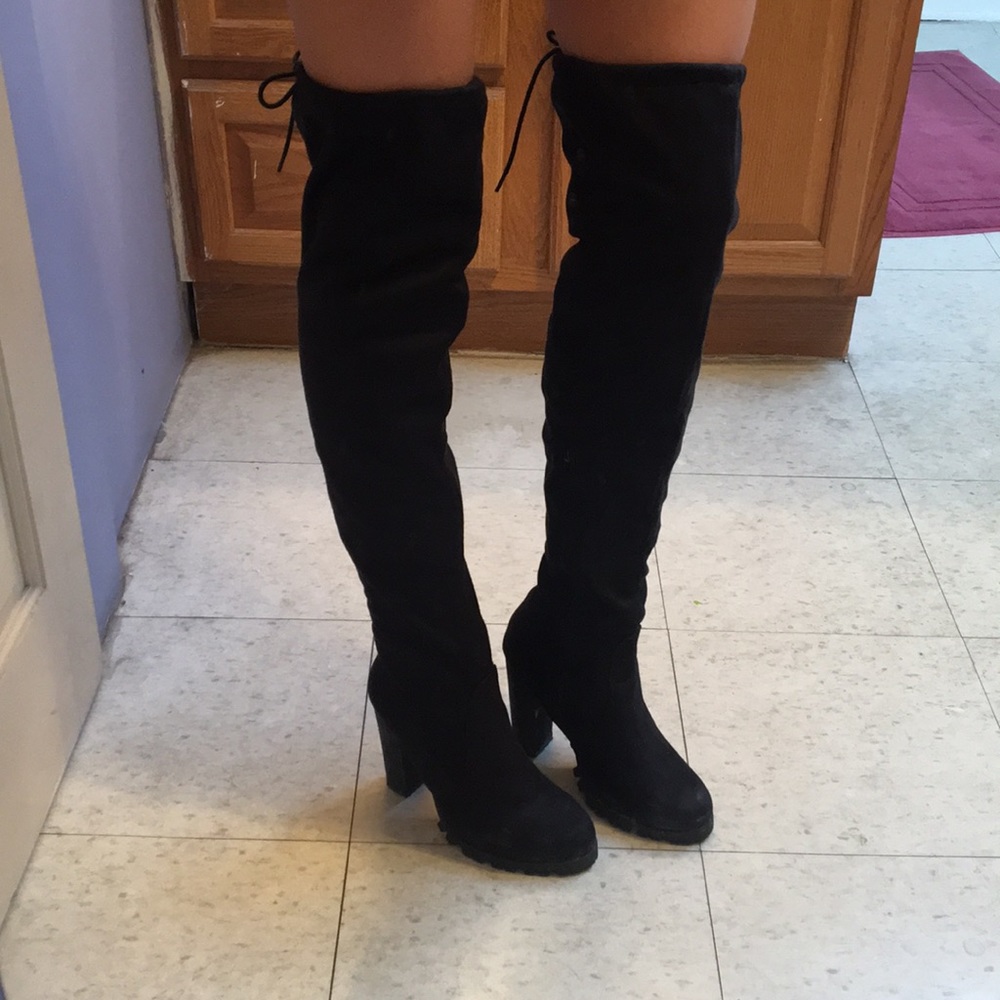 Over the knee heeled boots