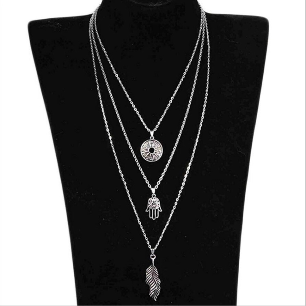 New Layered Silver Zodiac Pendant Necklace - Picture 2 of 6