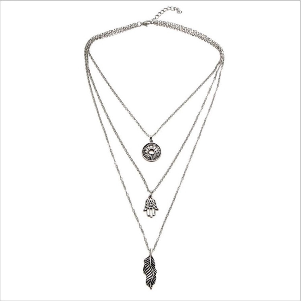 New Layered Silver Zodiac Pendant Necklace - Picture 4 of 6