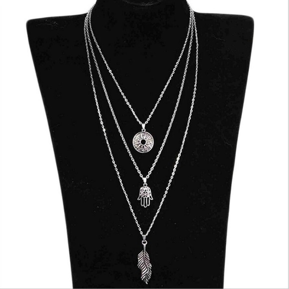 New Layered Silver Zodiac Pendant Necklace - Picture 2 of 6