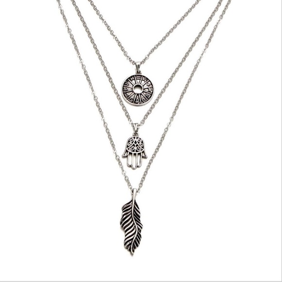 New Layered Silver Zodiac Pendant Necklace - Picture 3 of 6