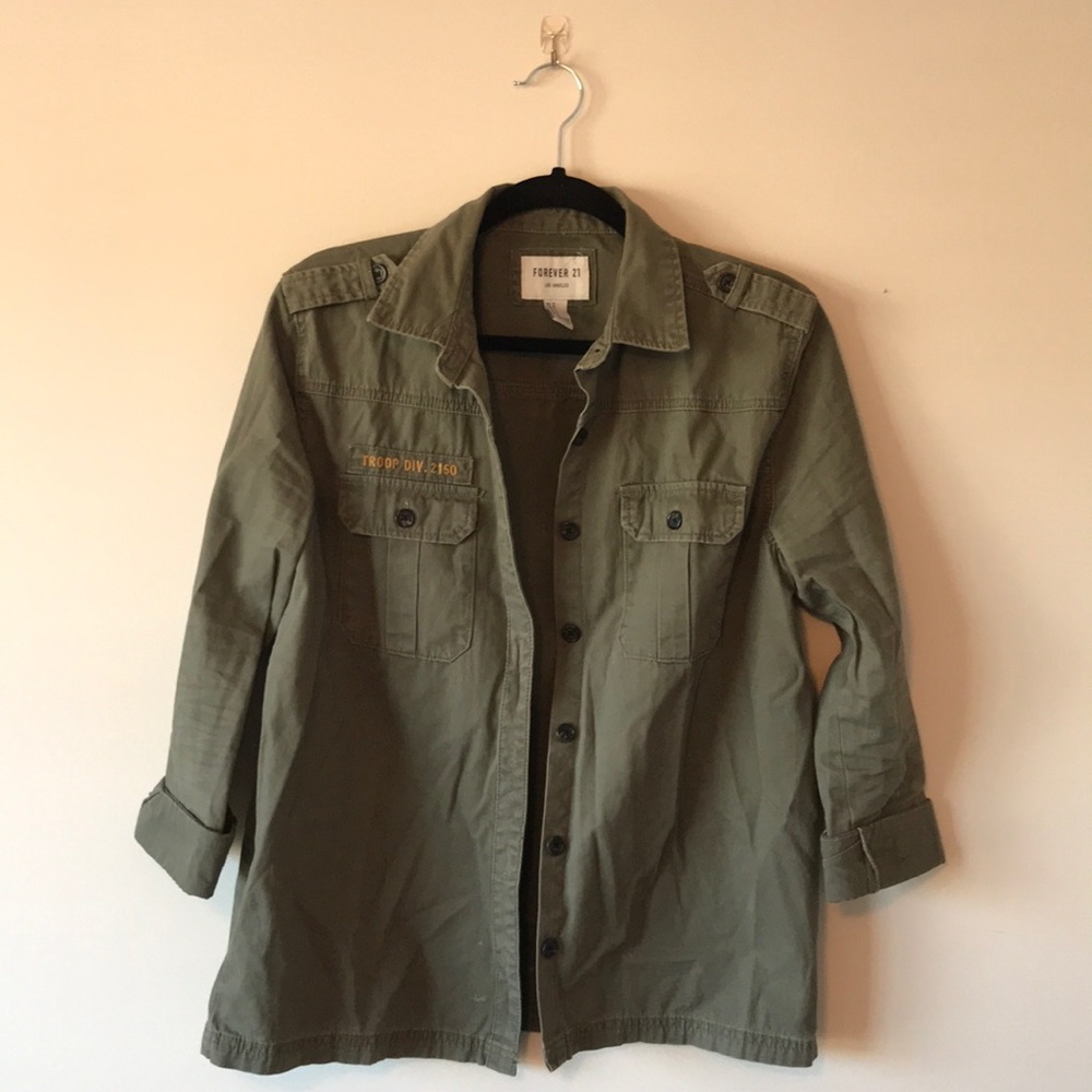 Army green utility jacket