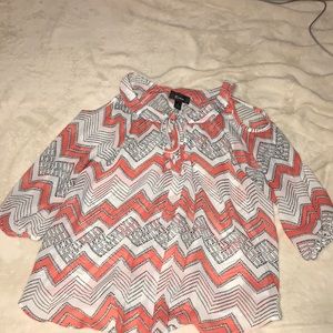 Blouse. Holes over shoulder. Sheer