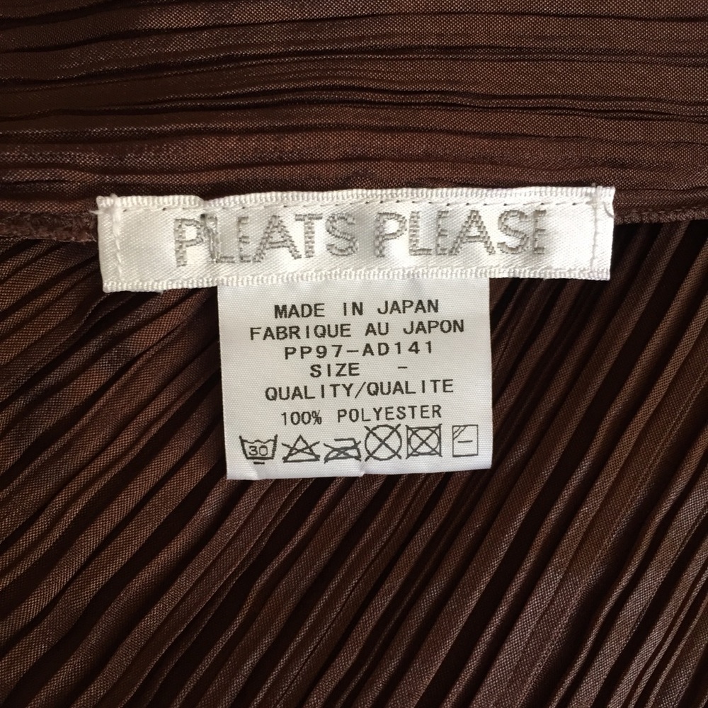 Issey Miyake Pleats Please Brown Scarf Shawl Top - Picture 5 of 8