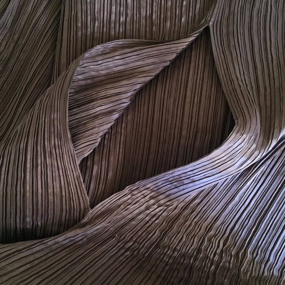 Issey Miyake Pleats Please Brown Scarf Shawl Top - Picture 4 of 8