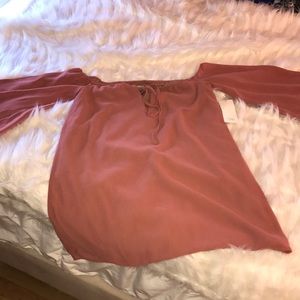 Long sleeve off the shoulder dress, tags on.