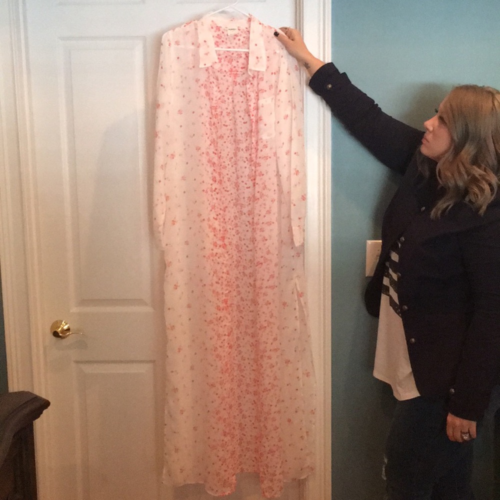 Free People Sheer Floral Robe