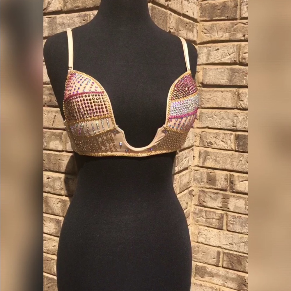 AB Rhinestone Chain Scoop bra