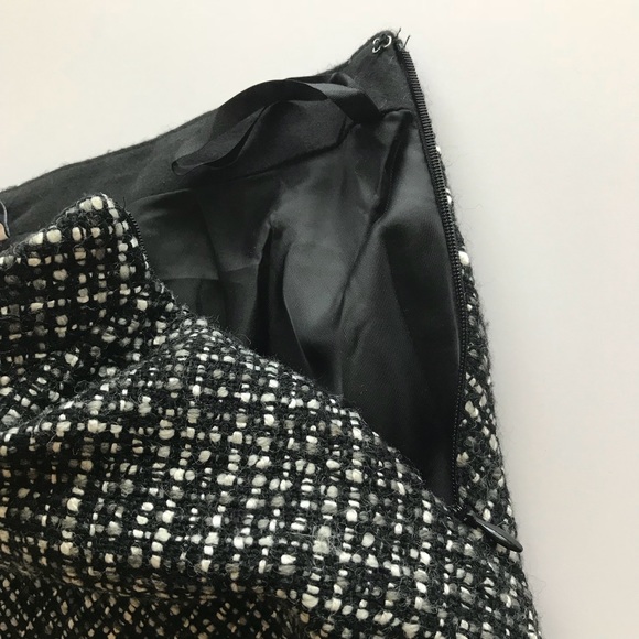 GAP Wool Blend Mini Skirt Woven Black Gray White - Picture 3 of 7