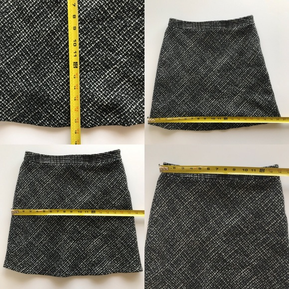 GAP Wool Blend Mini Skirt Woven Black Gray White - Picture 6 of 7