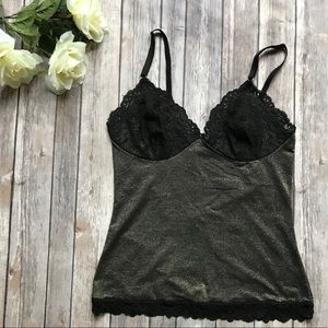 Arianne black and gold lace camisole