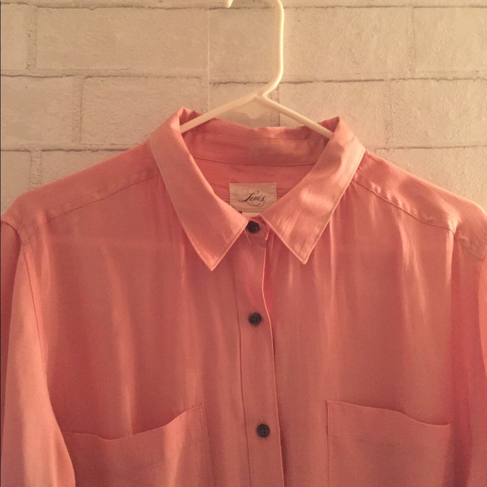 Levi's silk blend pink button down