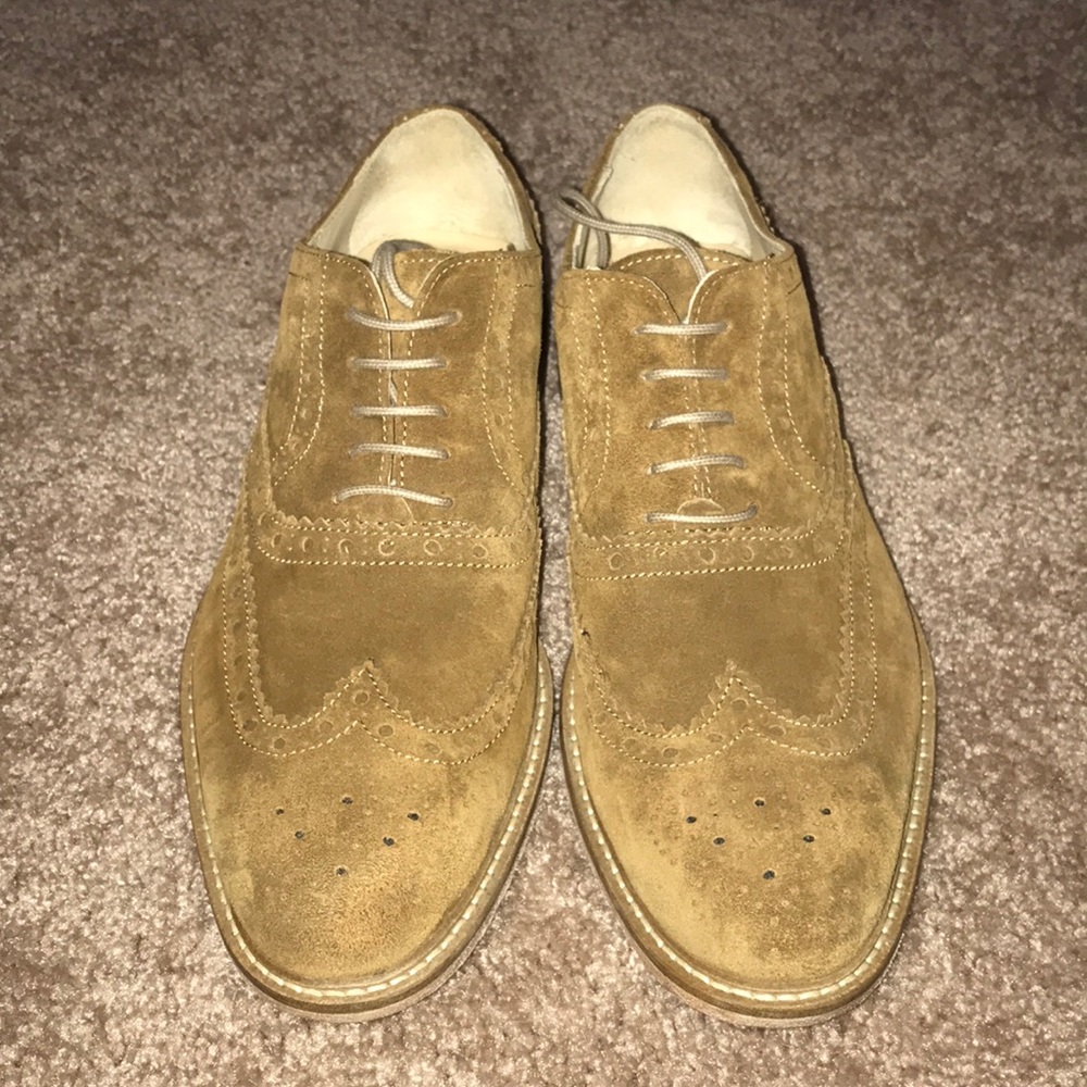 BRAND NEW Bugatchi brown suede brogue dress shoes