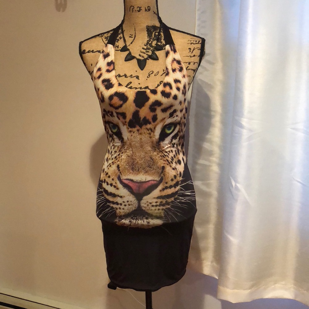 Spandex animal print dress