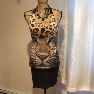 Spandex animal print dress