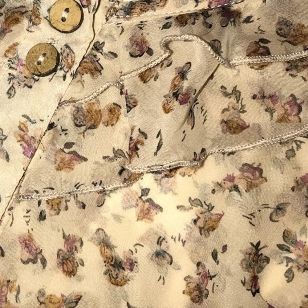 Mine Romantic Ruffle Autumn Chiffon Floral Blouse - Picture 2 of 5